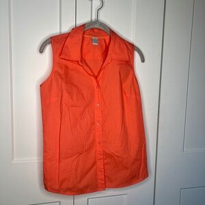 Cherokee Collared Sleeveless Button Down Shirt Women's Size Small